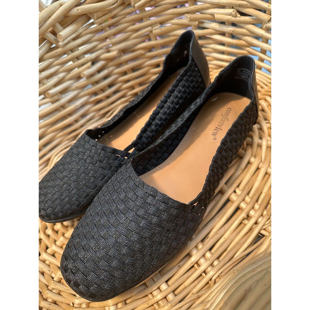 size 11 Comfortview black Slip On Flats